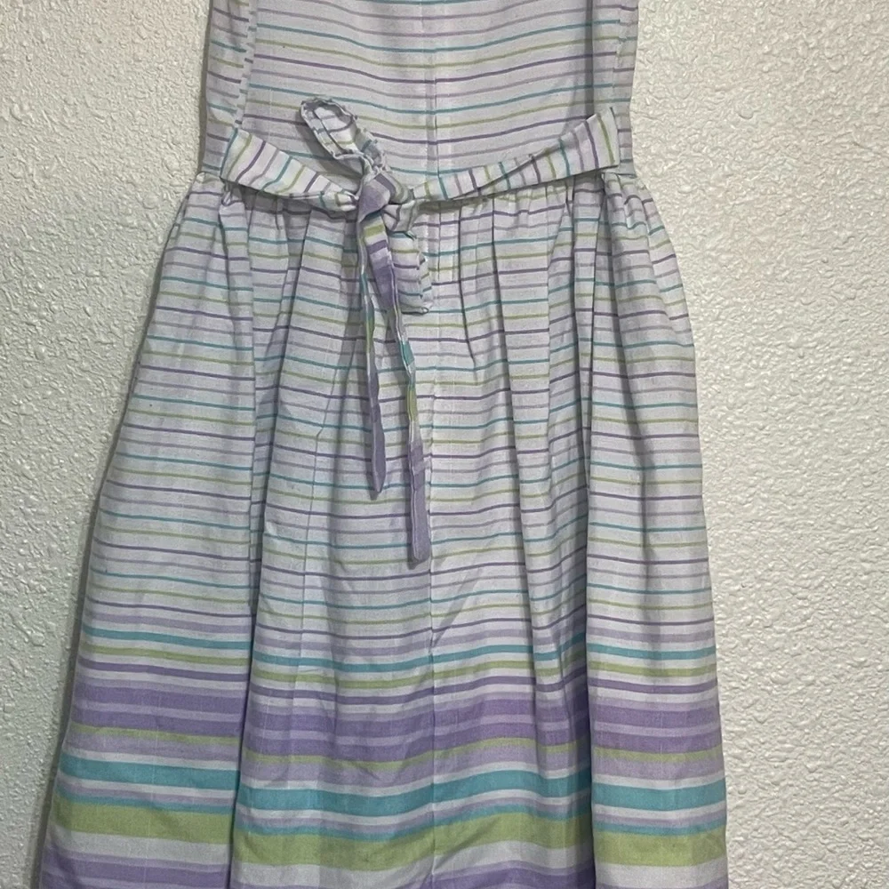 Bonnie Jean Striped Purple and Green girls dress size 14